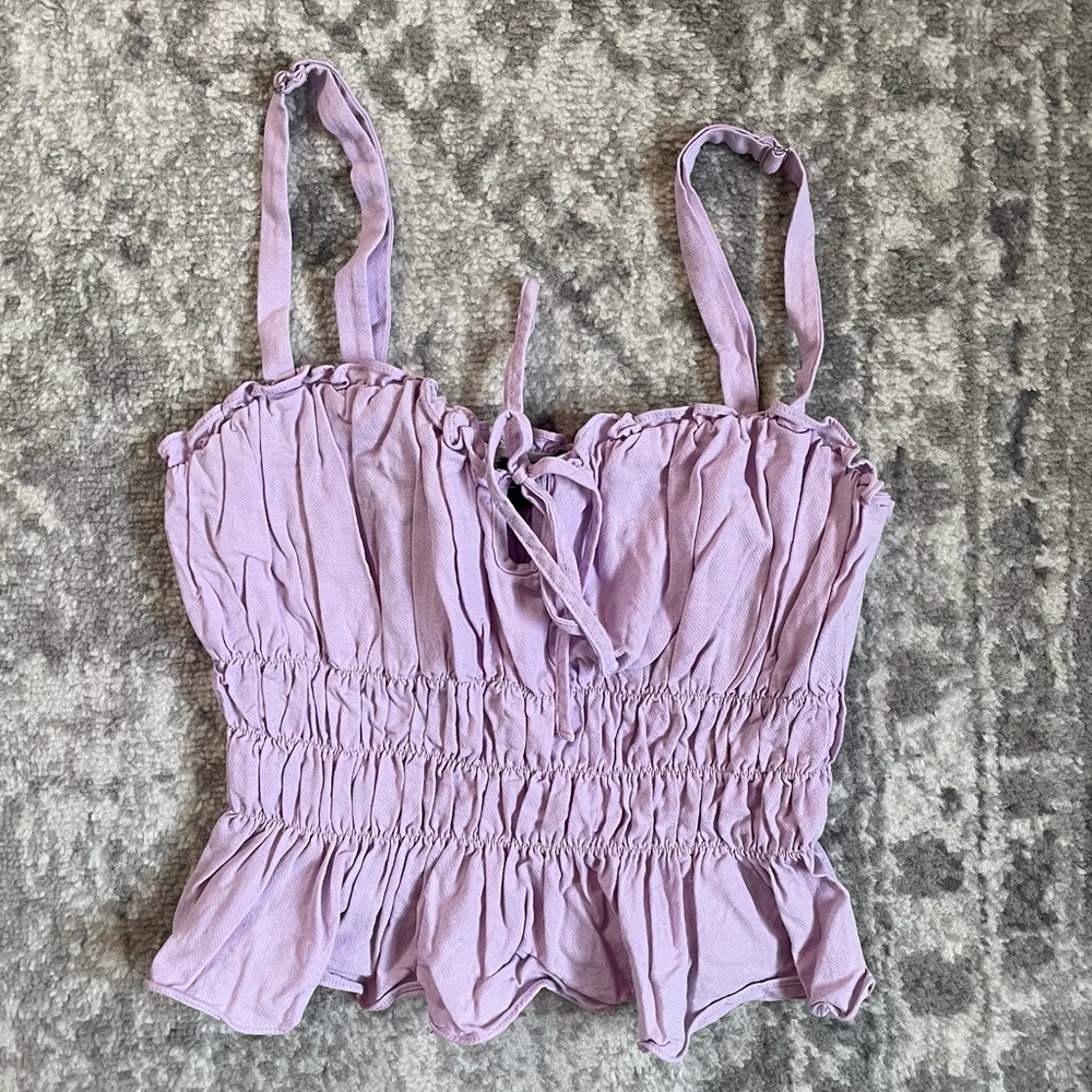 Kittenish lavender crop tank top